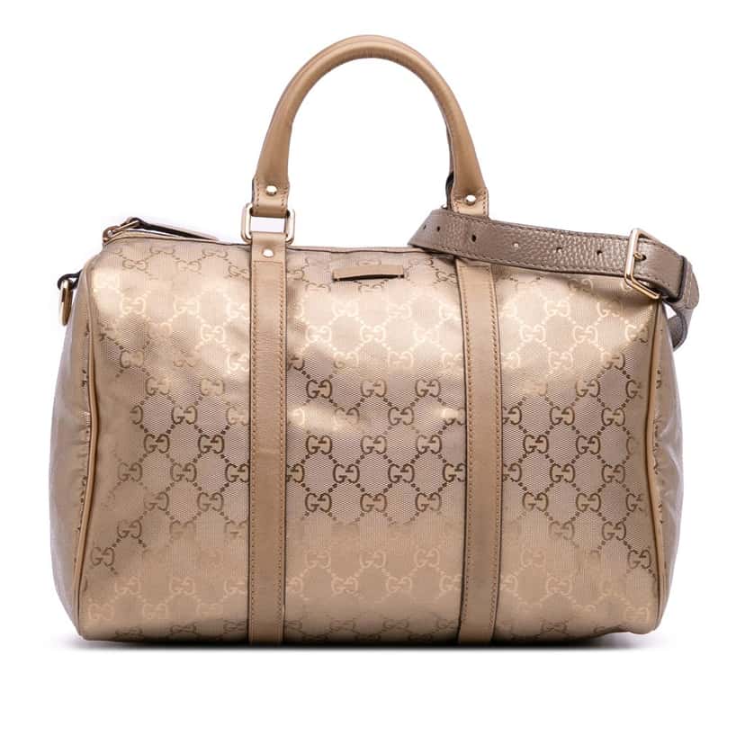 Gucci Medium GG Imprime Joy Boston Bag Gold Canvas Good condition - Front View