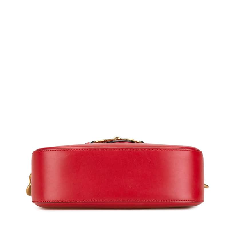 Gucci Medium Leather Lady Web Crossbody Red Leather Good condition - Inside View