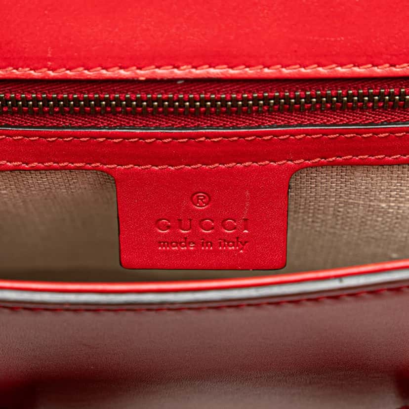 Gucci Medium Leather Lady Web Crossbody Red Leather Good condition - Box View