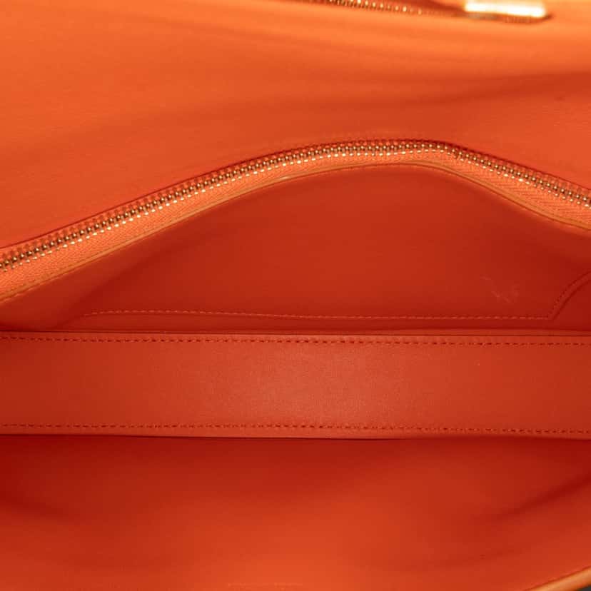 Celine Smooth Calfskin Triomphe Chain Shoulder Bag Orange Leather Good condition - Model View