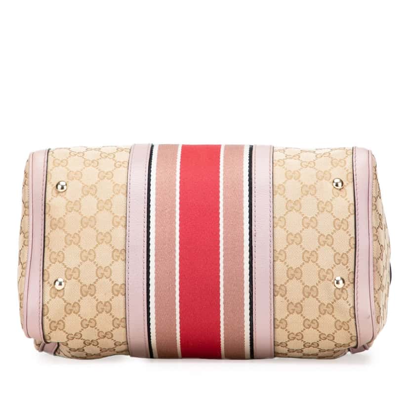 Gucci GG Canvas Web Joy Boston Bag Brown Canvas Good condition - Inside View