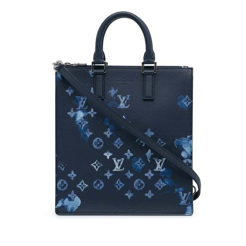 Louis Vuitton Monogram Ink Watercolor Sac Plat Zippe Blue Canvas Very good condition - Front View