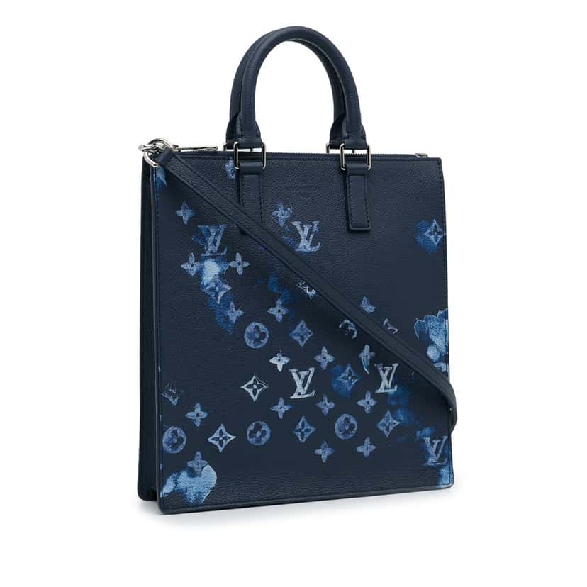 Louis Vuitton Monogram Ink Watercolor Sac Plat Zippe Blue Canvas Very good condition - Back View