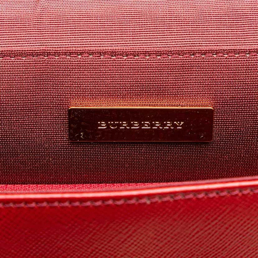 Burberry Leather Handbag Red Leather Good condition - Box View