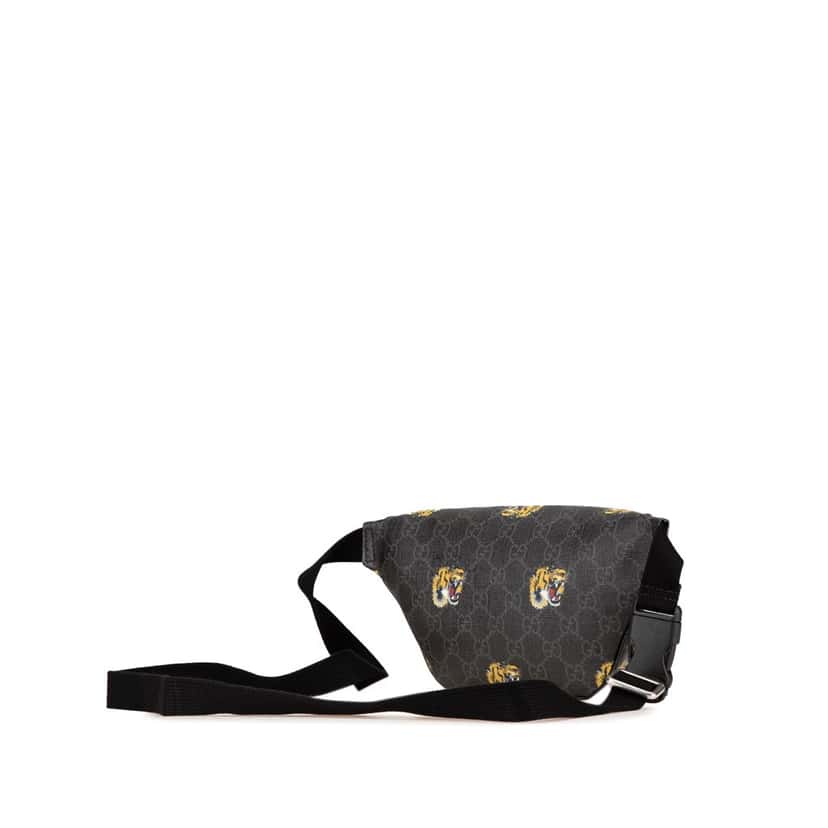 Gucci GG Supreme Tiger Belt Bag Black Canvas Good condition - Back View