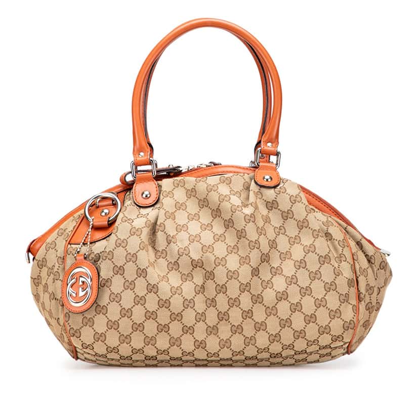 Gucci GG Canvas Sukey  Satchel Brown Canvas Good condition - Front View