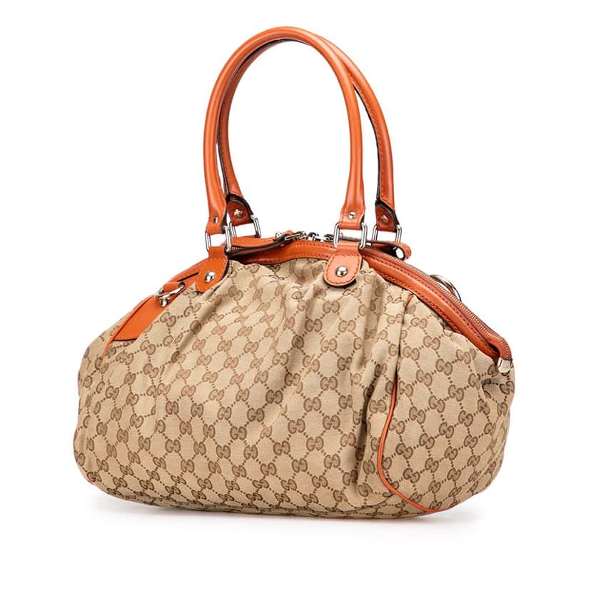 Gucci GG Canvas Sukey  Satchel Brown Canvas Good condition - Back View