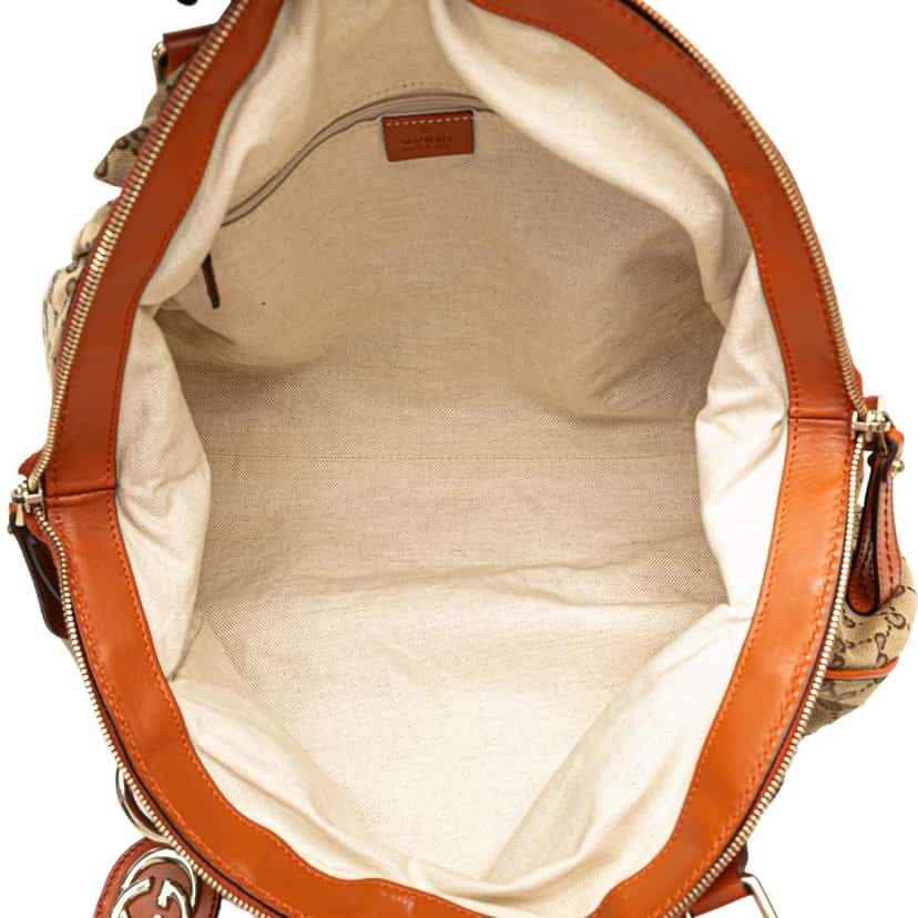 Gucci GG Canvas Sukey  Satchel Brown Canvas Good condition - Model View