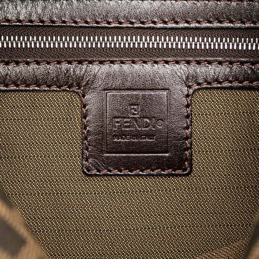 Fendi Zucca Canvas Double Flap Shoulder Bag Brown Canvas Good condition - Box View