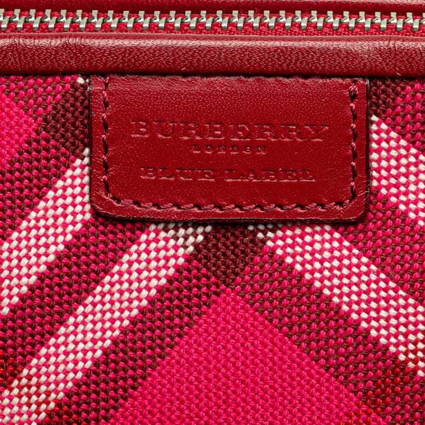 Burberry Supernova Check Canvas Pochette Pink Canvas Good condition - Box View