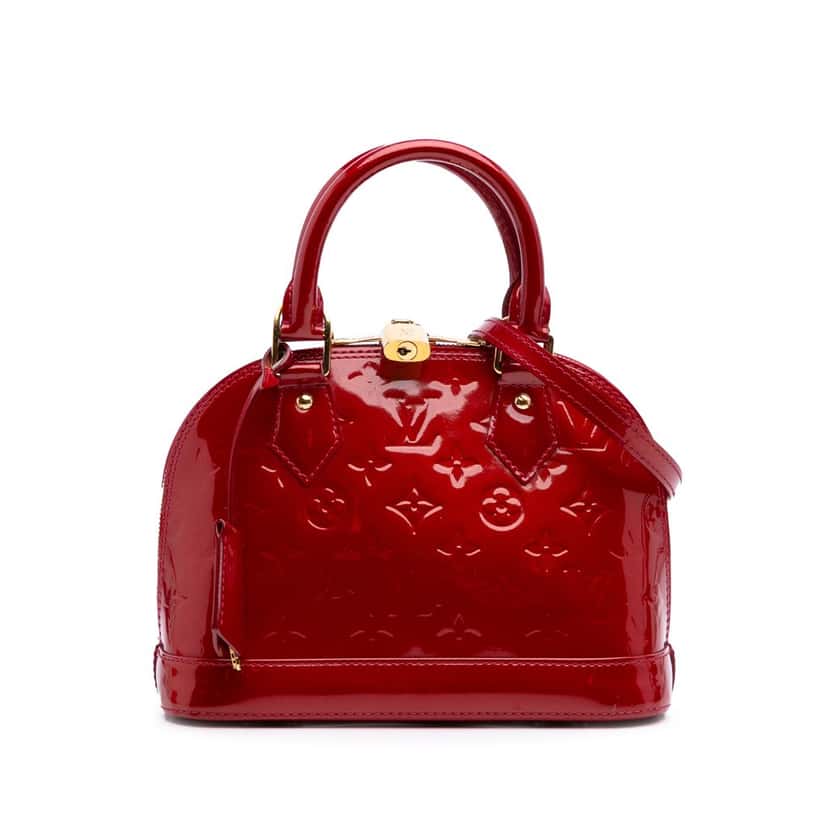 Louis Vuitton Monogram Vernis Alma BB Red Leather Good condition - Front View