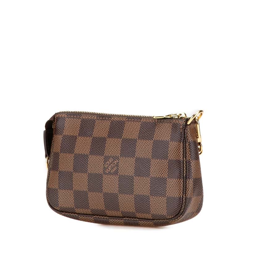 Louis Vuitton Damier Ebene Mini Pochette Accessoires Brown Canvas Good condition - Back View