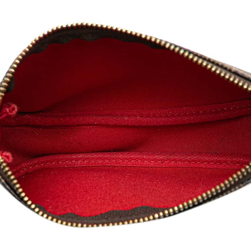 Louis Vuitton Damier Ebene Mini Pochette Accessoires Brown Canvas Good condition - Model View