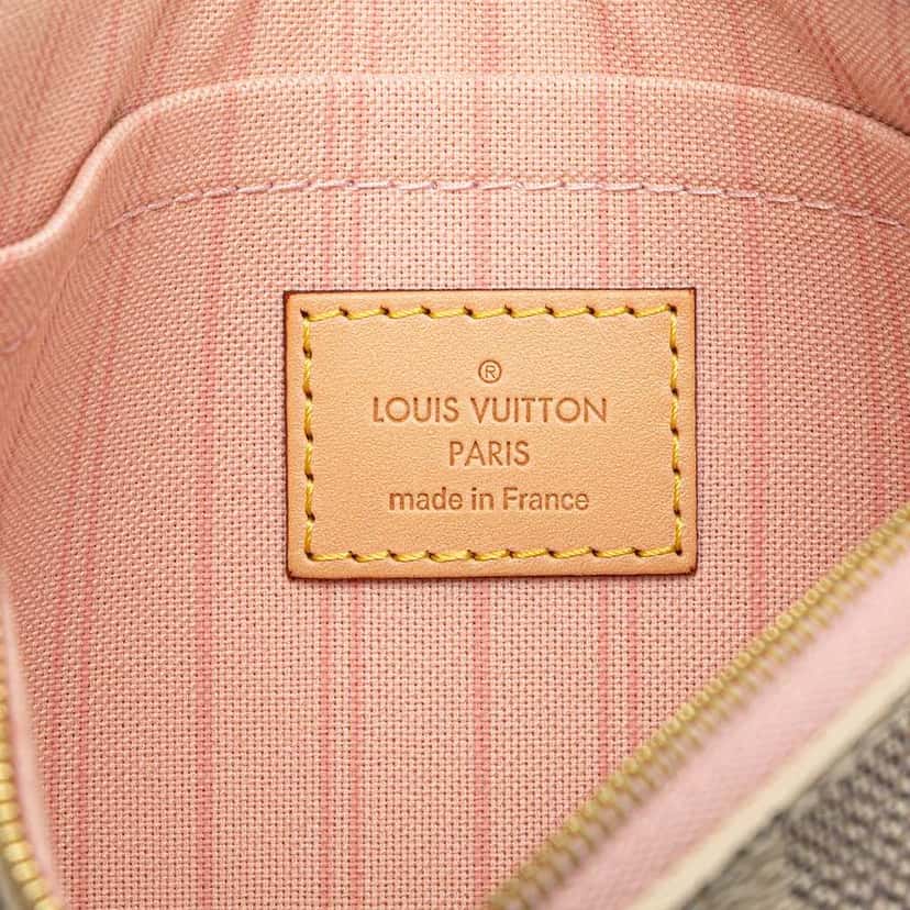 Louis Vuitton Damier Azur Neverfull Pouch MM White Canvas Good condition - Box View