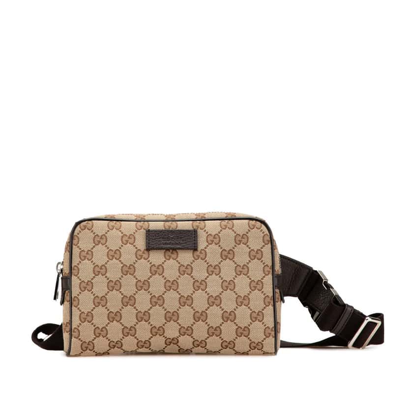 Gucci GG Canvas Belt Bag Brown Canvas Good condition - Front View
