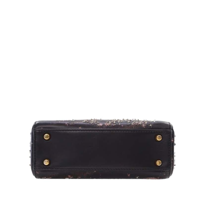 Dior Mini Lambskin I Feel Blue Lady Dior Black Leather Good condition - Model View