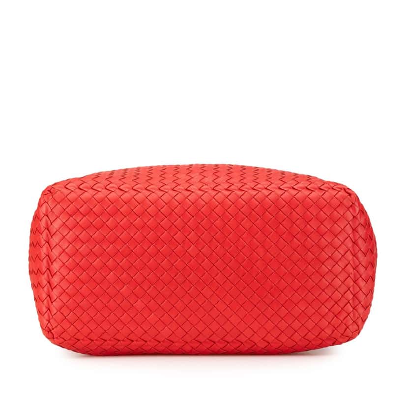 Bottega Veneta Nappa Intrecciato Brick Tote Red Leather Good condition - Inside View