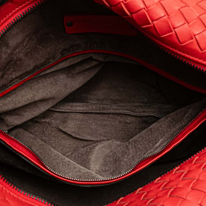 Bottega Veneta Nappa Intrecciato Brick Tote Red Leather Good condition - Model View
