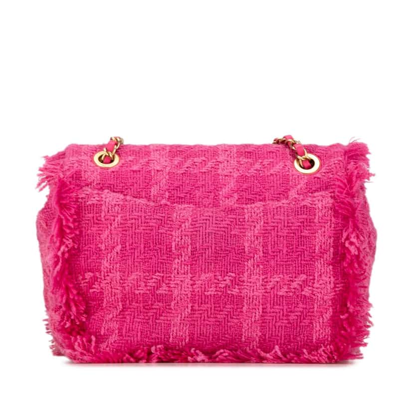 Chanel Wool Tweed Giant Logo Flap Pink Tweed Good condition - Inside View
