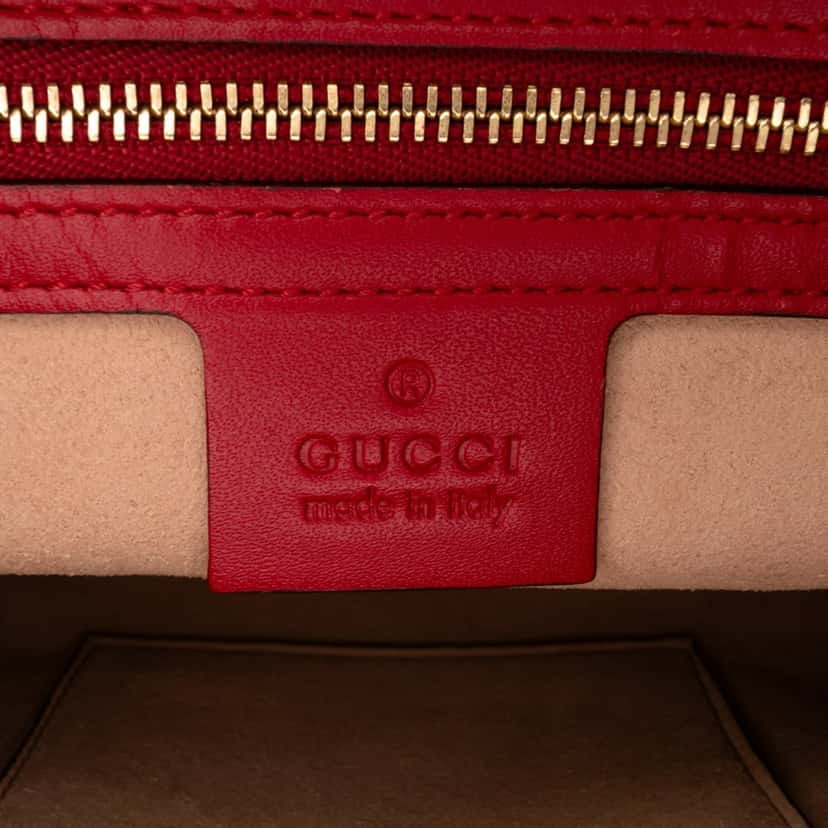 Gucci Small Guccissima Convertible Tote Red Leather Good condition - Box View