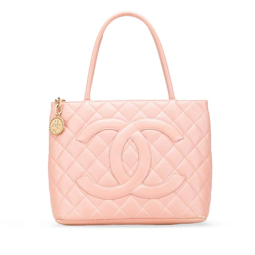 Chanel Caviar Medallion Tote Pink Leather Good condition - Front View