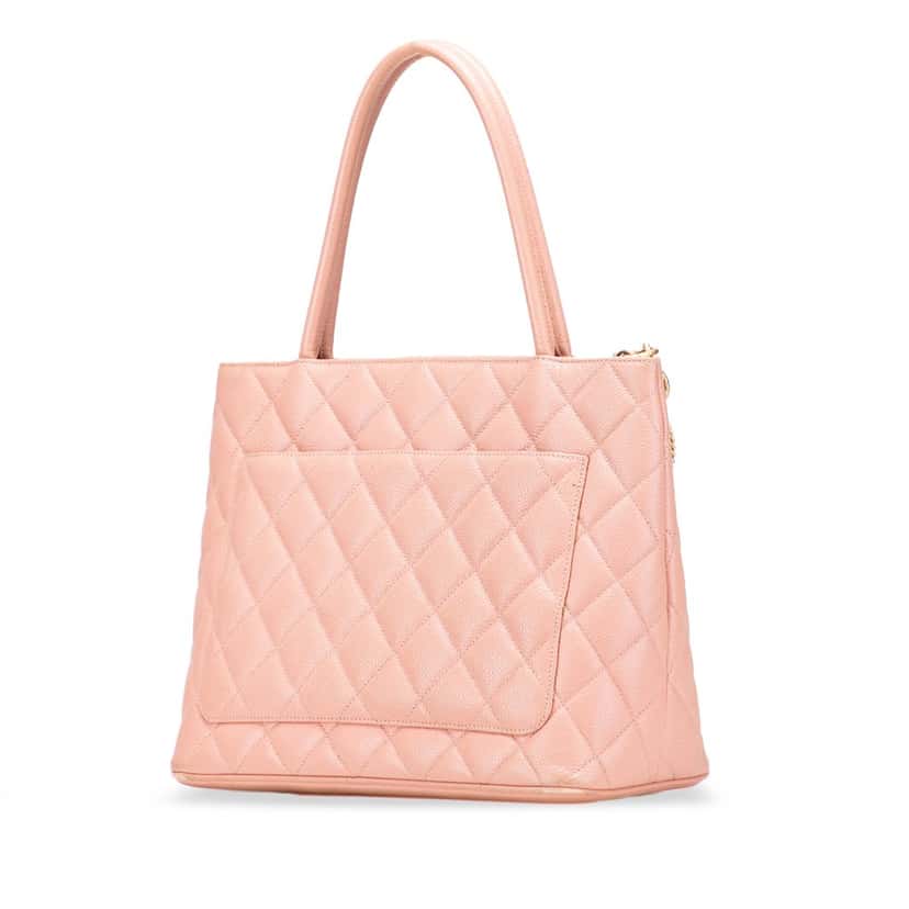 Chanel Caviar Medallion Tote Pink Leather Good condition - Back View