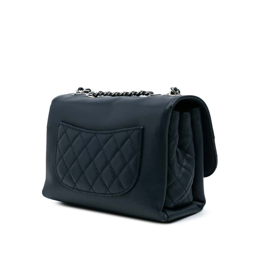 Chanel Mini Calfskin Tramezzo Flap Blue Leather Good condition - Back View