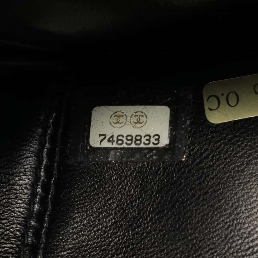 Chanel Lambskin and Satin Camellia Flower Evening Bag Black Leather Good condition - Box View