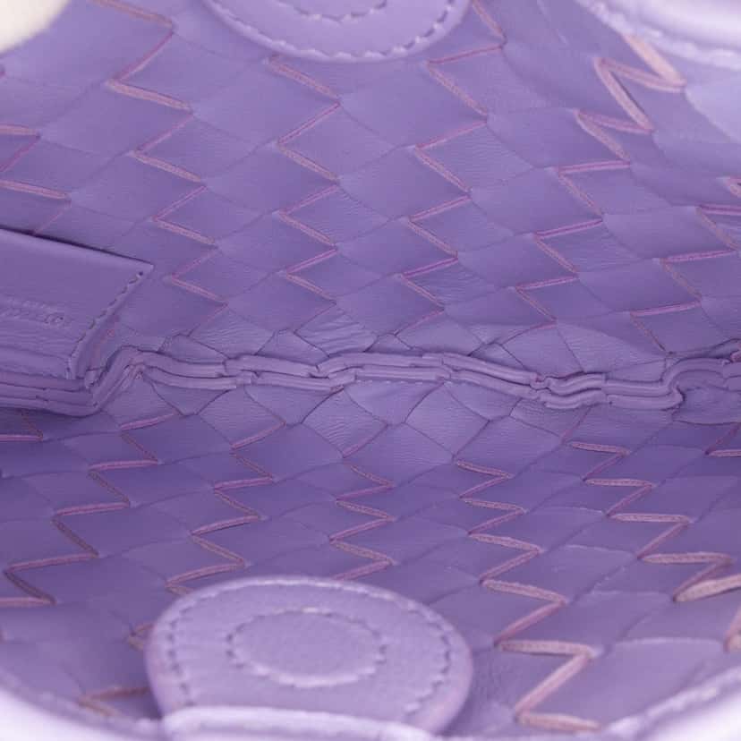 Bottega Veneta Baby Lambskin Intrecciato Sardine Bag Purple Leather Good condition - Model View