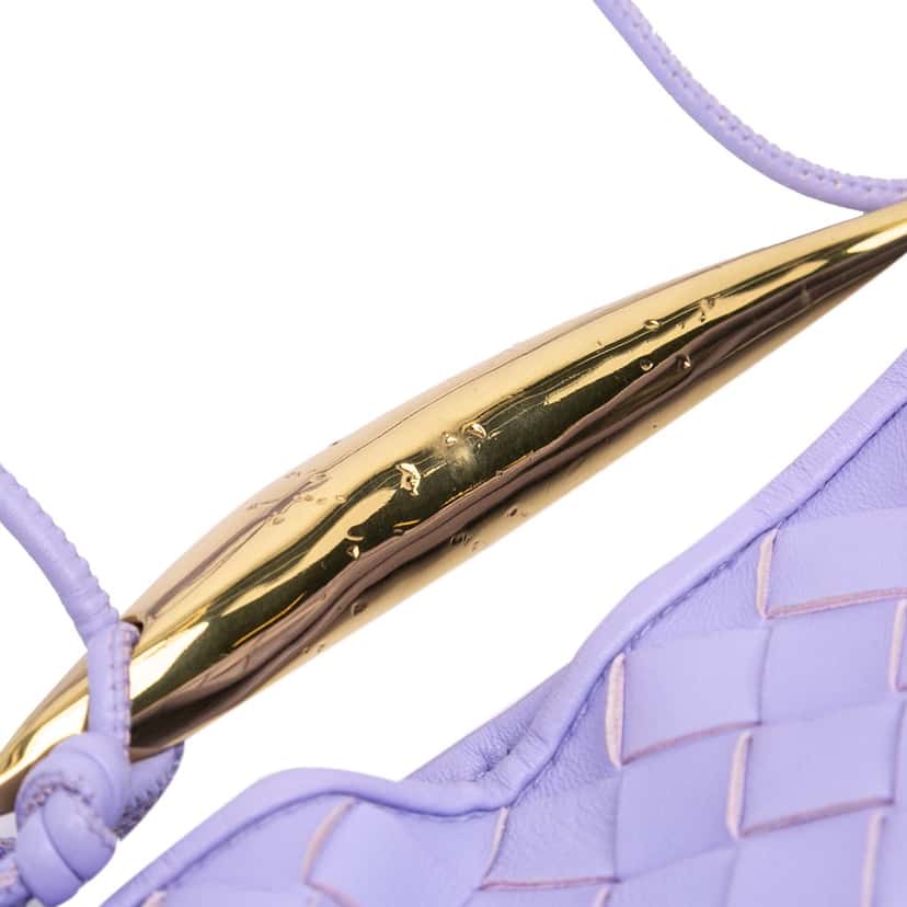 Bottega Veneta Baby Lambskin Intrecciato Sardine Bag Purple Leather Good condition - Box View