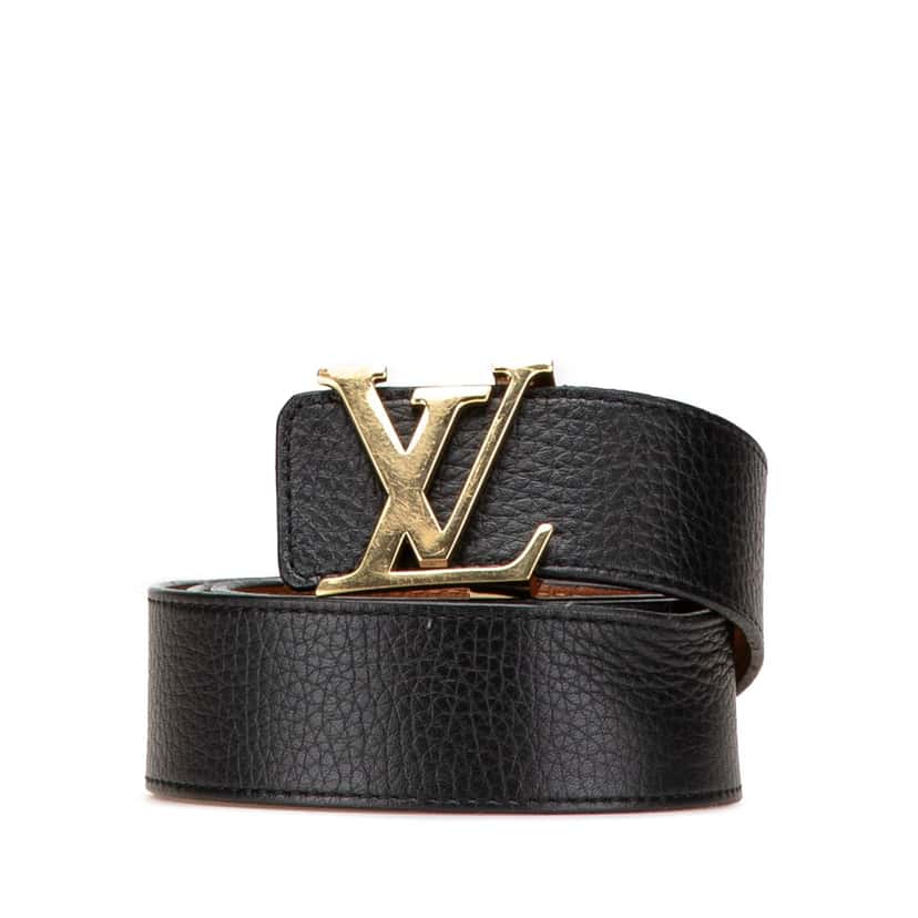 Louis Vuitton Leather Initiales Belt Black Leather Good condition - Front View