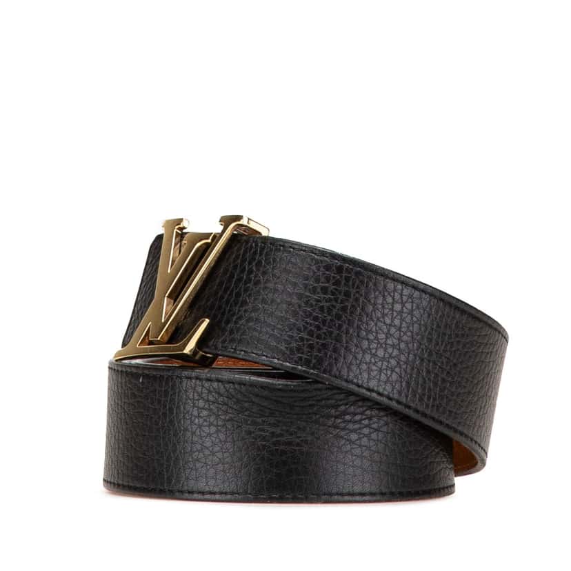 Louis Vuitton Leather Initiales Belt Black Leather Good condition - Back View