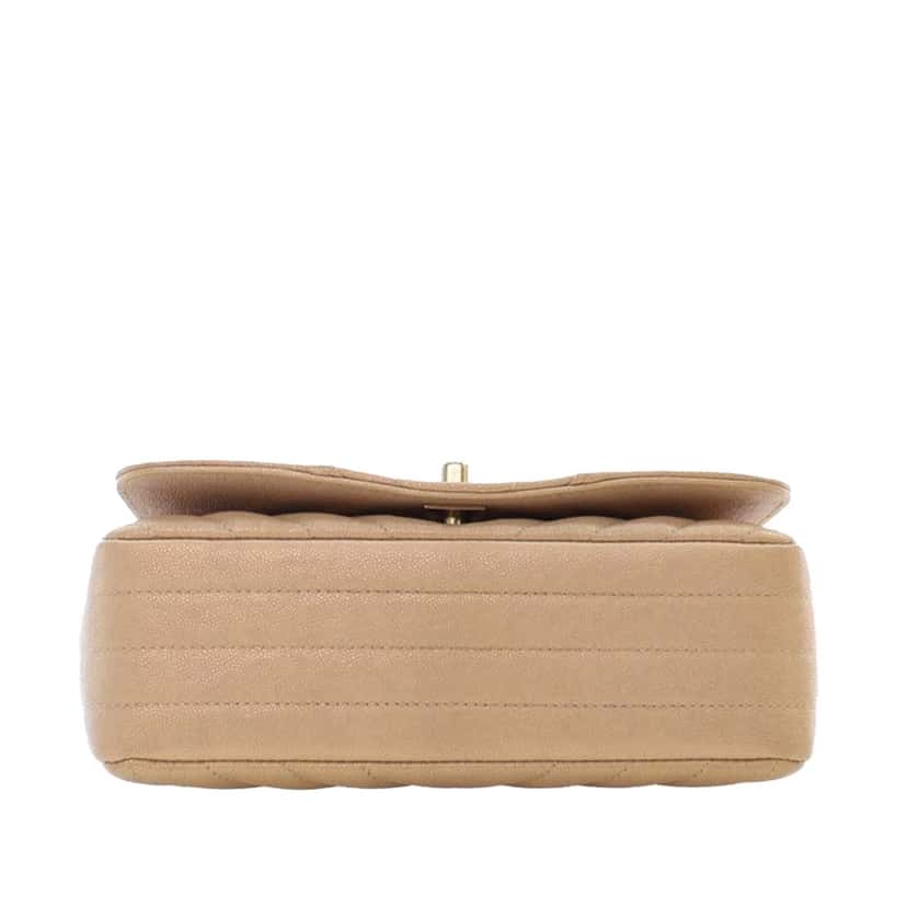 Chanel Small Chevron Caviar Statement Flap Brown Leather Good condition - Inside View