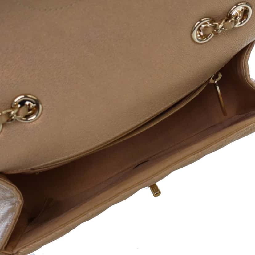 Chanel Small Chevron Caviar Statement Flap Brown Leather Good condition - Model View