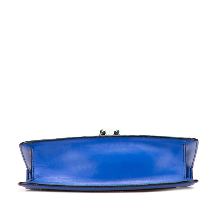 Bvlgari Small Leather Serpenti Forever Chain Crossbody Blue Leather Good condition - Inside View