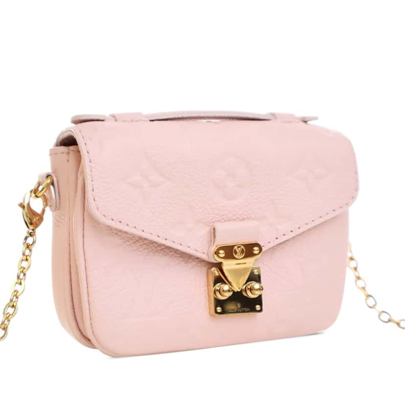 Louis Vuitton Monogram Empreinte Micro Pochette Metis Pink Leather Good condition - Back View