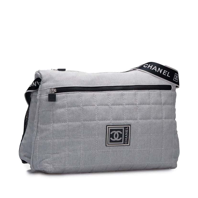 Chanel Sport Line Crossbody Grey Cotton Good condition - Back View