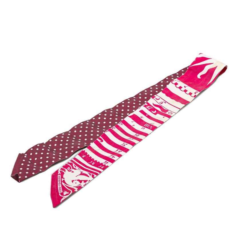 Hermès Astrologie A Pois Silk Twilly Scarf Red Silk Good condition - Front View