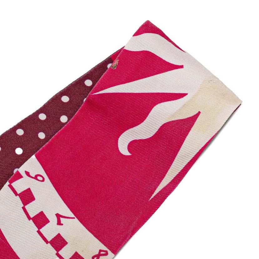 Hermès Astrologie A Pois Silk Twilly Scarf Red Silk Good condition - Box View