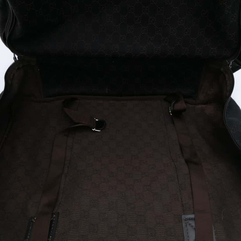 Gucci GG Denim Travel Bag Brown Denim Good condition - Model View