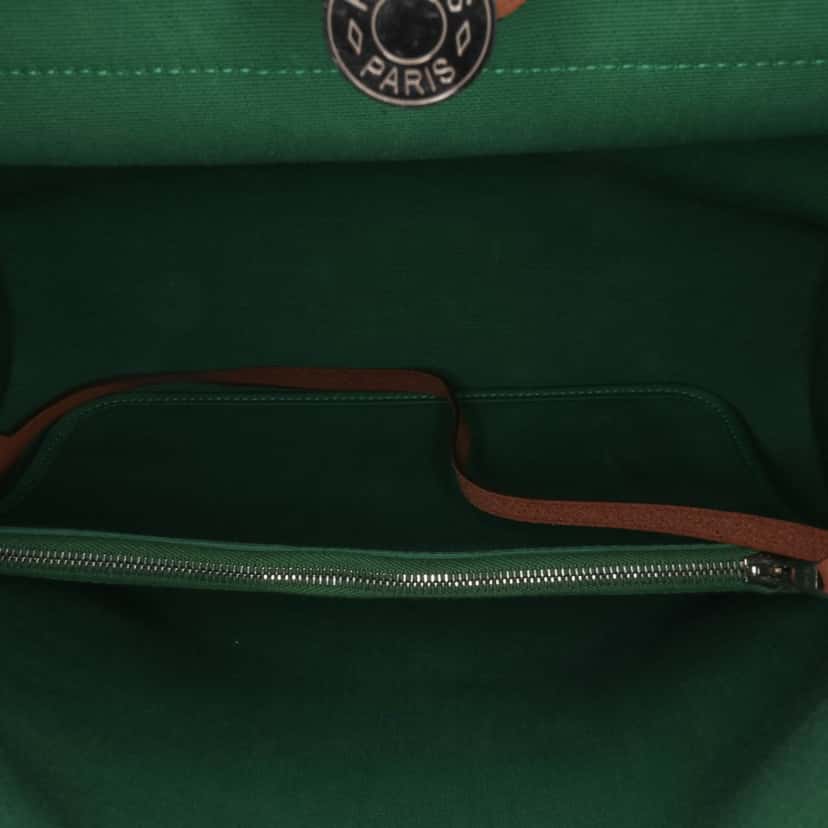Hermès Toile Herbag Zip 31 Green Canvas Good condition - Box View