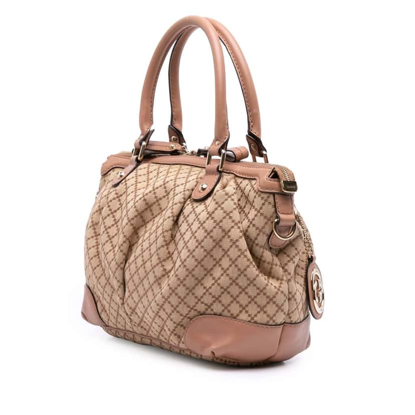 Gucci Diamante Canvas Sukey Satchel Brown Canvas Good condition - Back View
