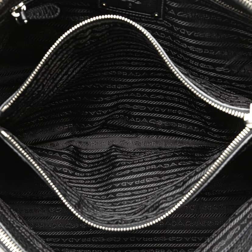 Prada Soft Calf Double Zip Satchel Black Leather Good condition - Model View
