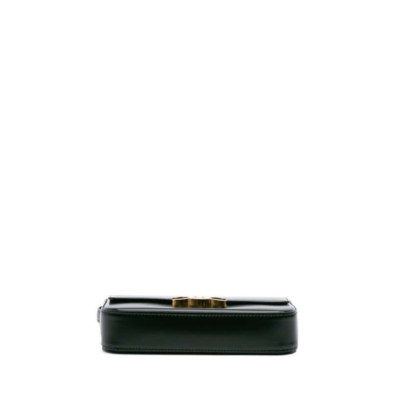 Celine Shiny Calfskin Claude Shoulder Bag Black Leather Good condition - Inside View