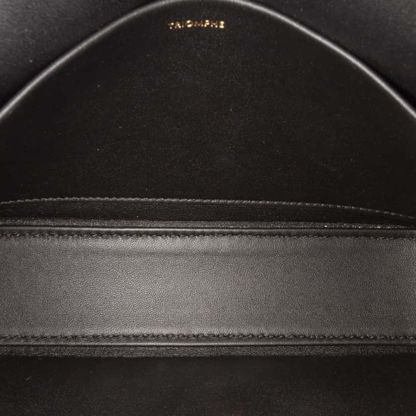Celine Shiny Calfskin Claude Shoulder Bag Black Leather Good condition - Model View