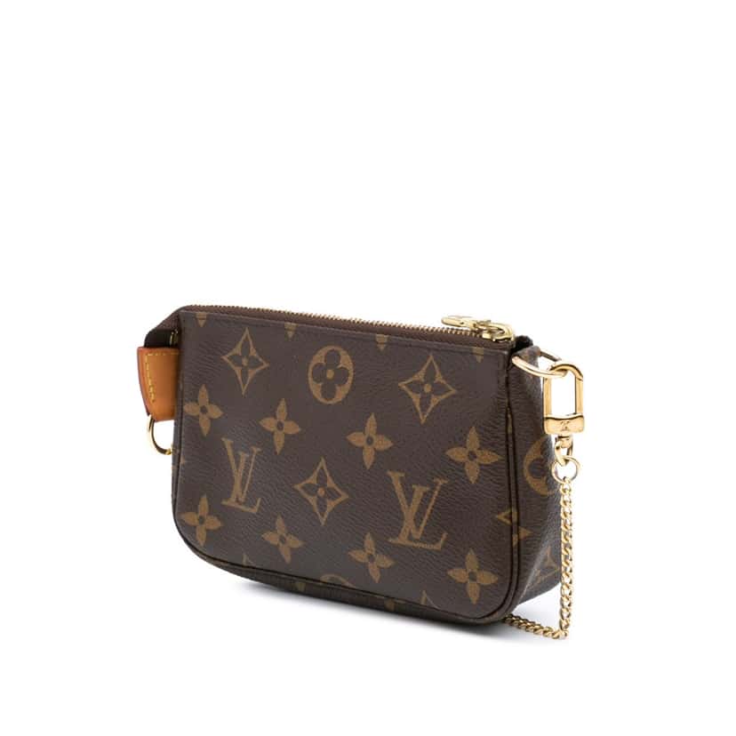 Louis Vuitton Monogram Mini Pochette Accessoires Brown Canvas Good condition - Back View
