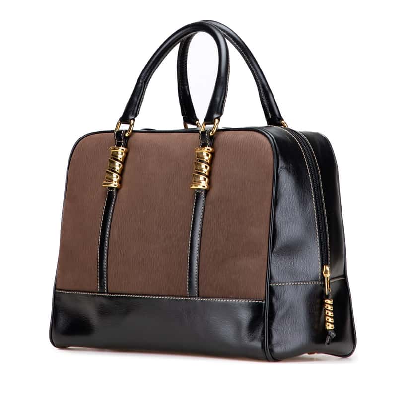 Loewe Leather Velazquez Twist Duffle Bag Brown Leather Good condition - Back View