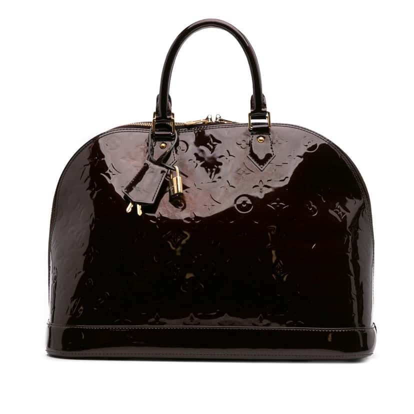 Louis Vuitton Monogram Vernis Alma GM Purple Leather Good condition - Front View