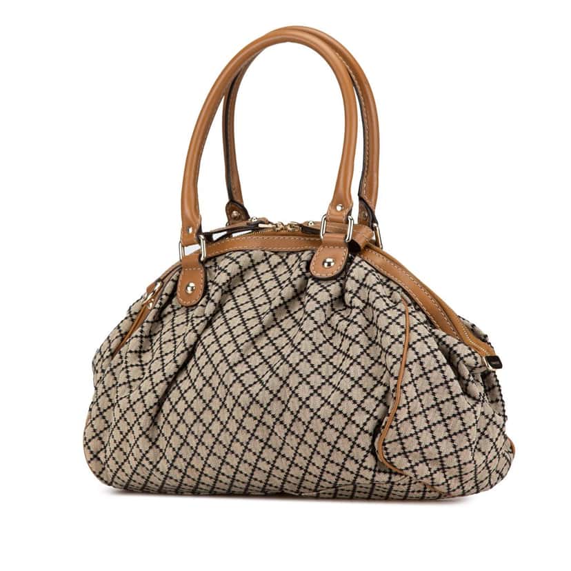 Gucci Diamante Canvas Sukey Satchel Brown Canvas Good condition - Back View