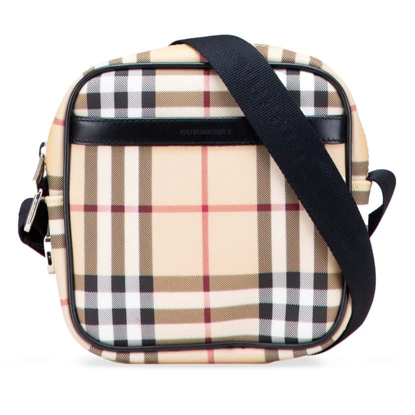Burberry House Check Canvas Crossbody Brown Canvas Good condition - Front View